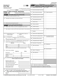 IRS Form 1065 Schedule K-1 Partner&#039;s Share of Income, Deductions, Credits, Etc.