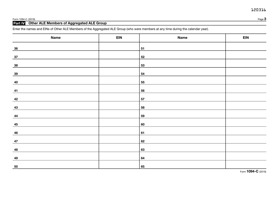 IRS Form 1094-C Transmittal of Employer-Provided Health Insurance Offer and Coverage Information Returns, Page 3