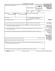 IRS Form 1098-C Contributions of Motor Vehicles, Boats, and Airplanes, Page 2