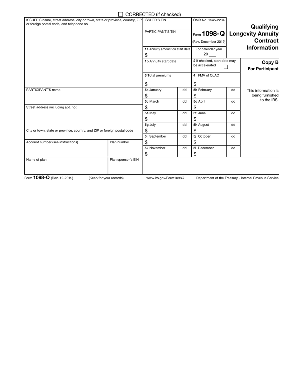 IRS Form 1098-Q Qualifying Longevity Annuity Contract Information, Page 2