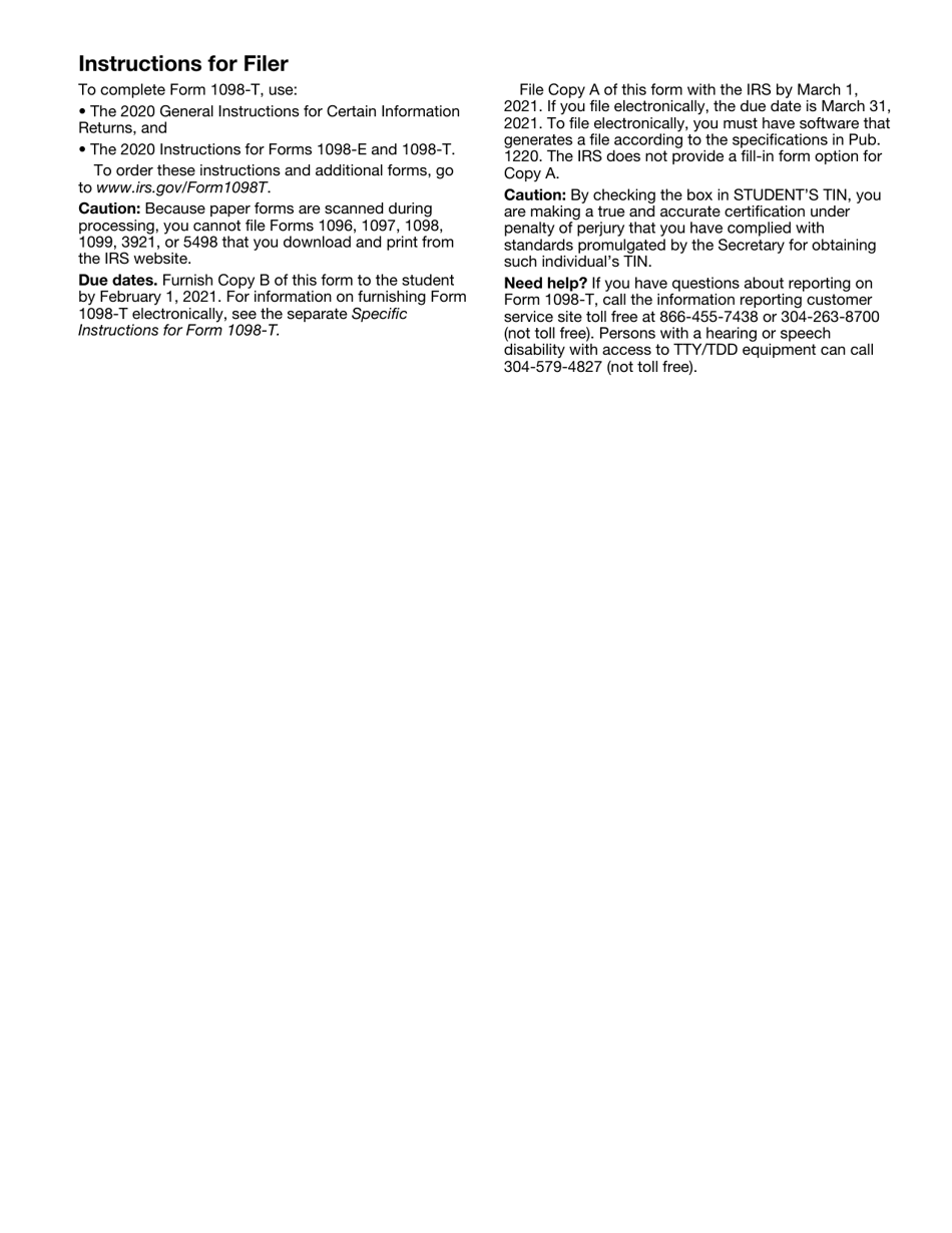 IRS Form 1098-T Tuition Statement, Page 5