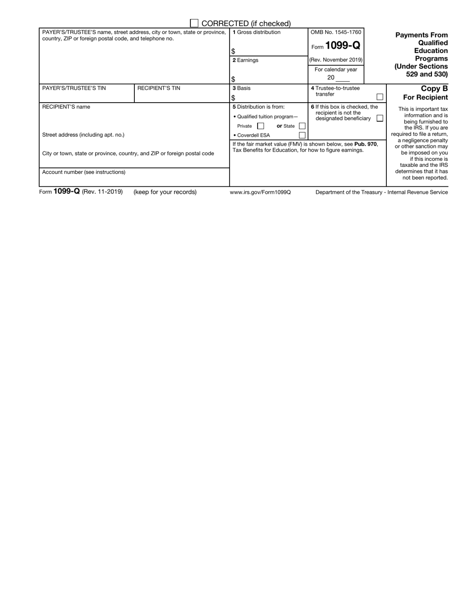 IRS Form 1099-Q Download Fillable PDF or Fill Online Payments From ...