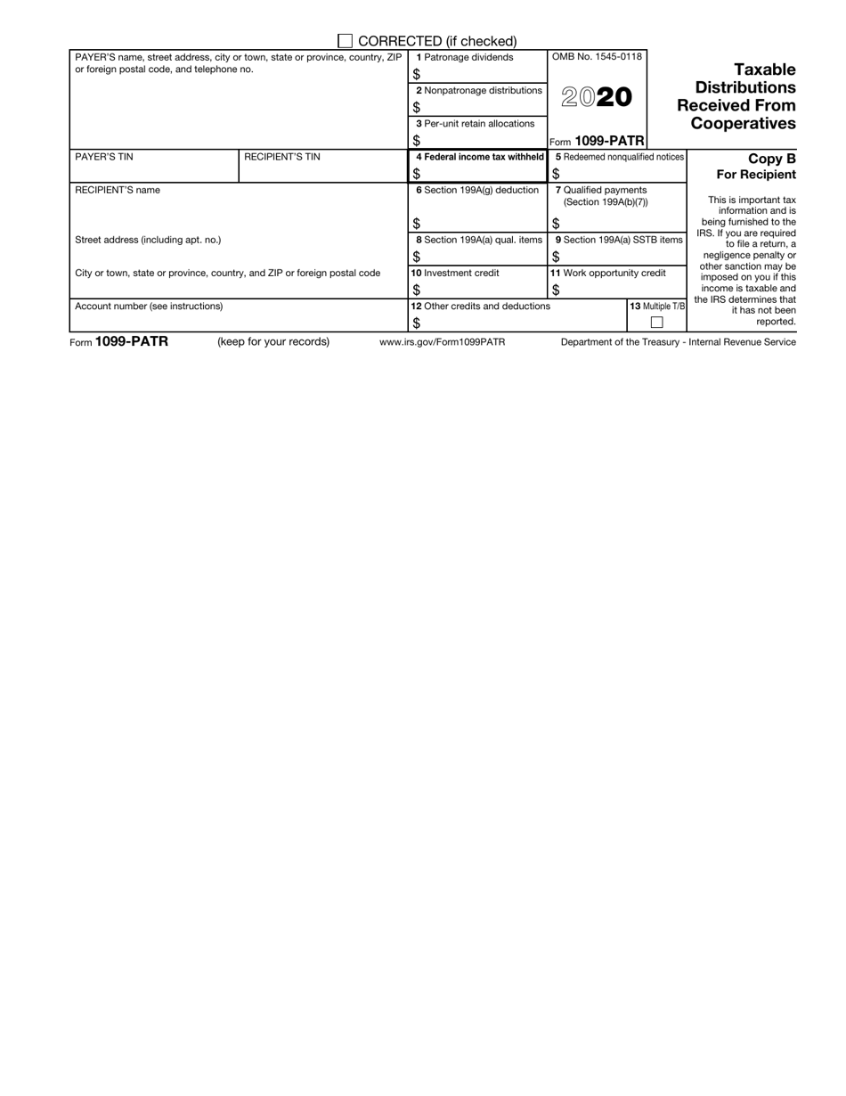 IRS Form 1099-PATR Taxable Distributions Received From Cooperatives, Page 3