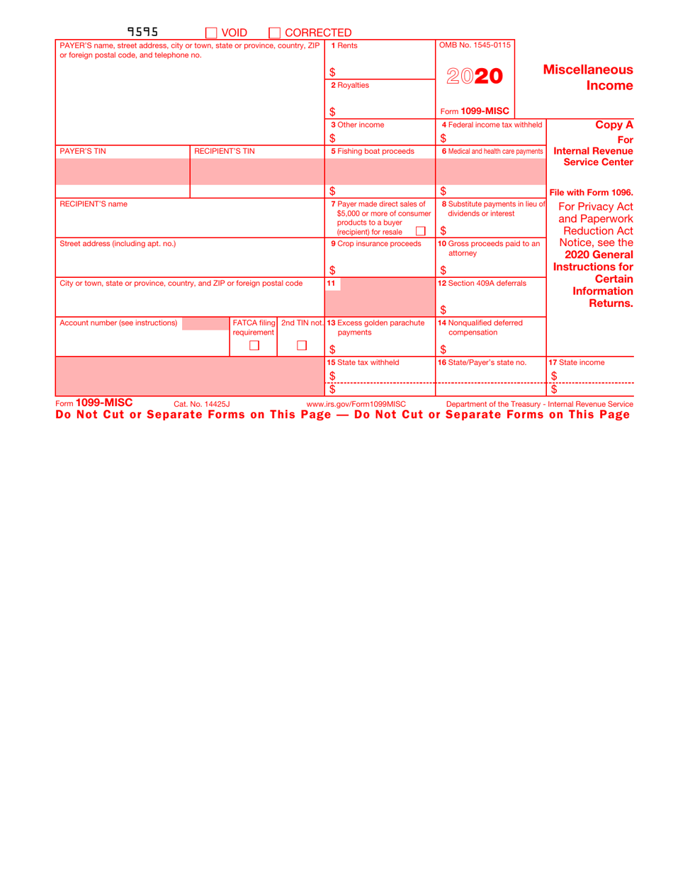 IRS Form 1099-MISC Miscellaneous Income, Page 2