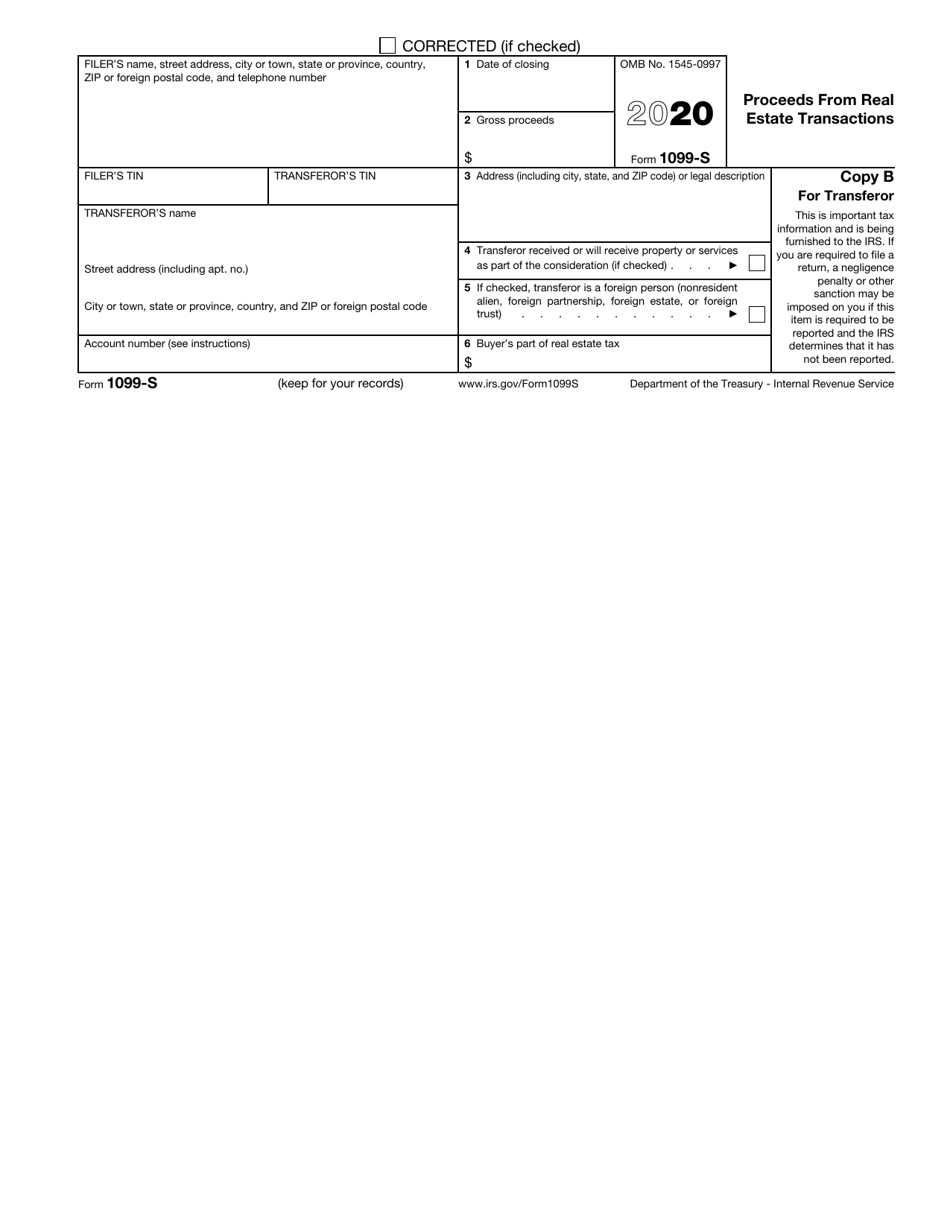 IRS Form 1099-S Proceeds From Real Estate Transactions, Page 3