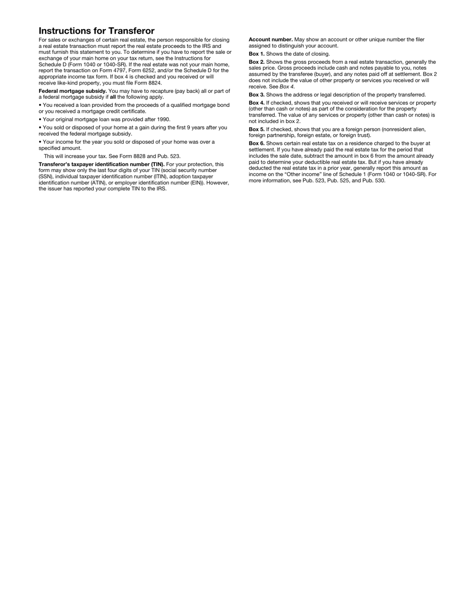 IRS Form 1099-S Proceeds From Real Estate Transactions, Page 4