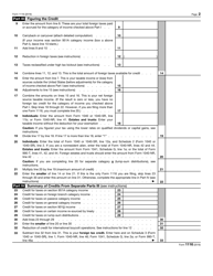 IRS Form 1116 Foreign Tax Credit, Page 2
