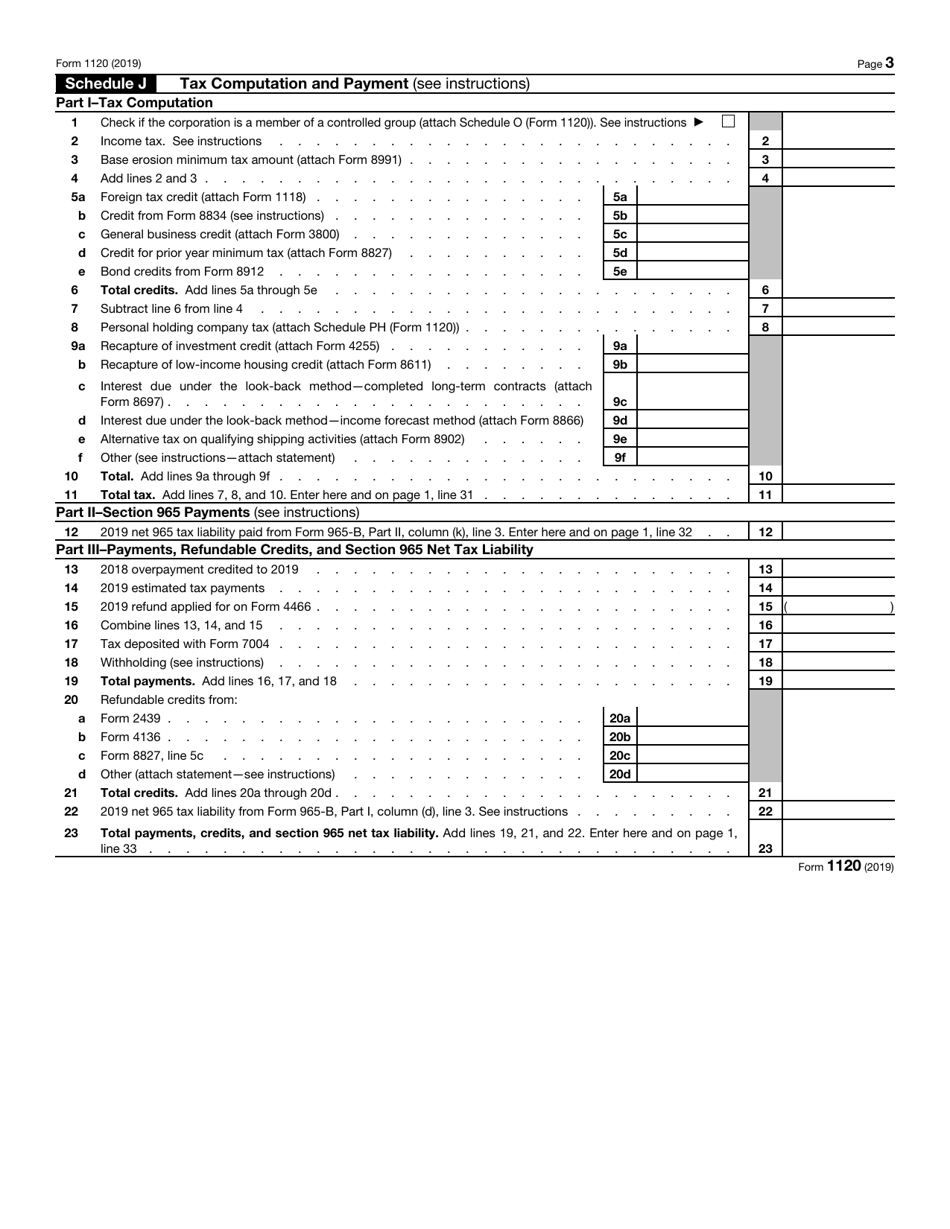 IRS Form 1120 U.S. Corporation Income Tax Return, Page 3