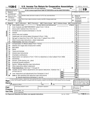 Document preview: IRS Form 1120-C U.S. Income Tax Return for Cooperative Associations