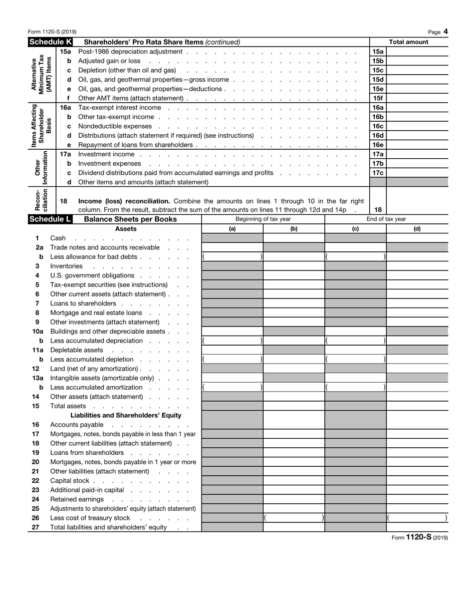 IRS Form 1120-S U.S. Income Tax Return for an S Corporation, Page 4
