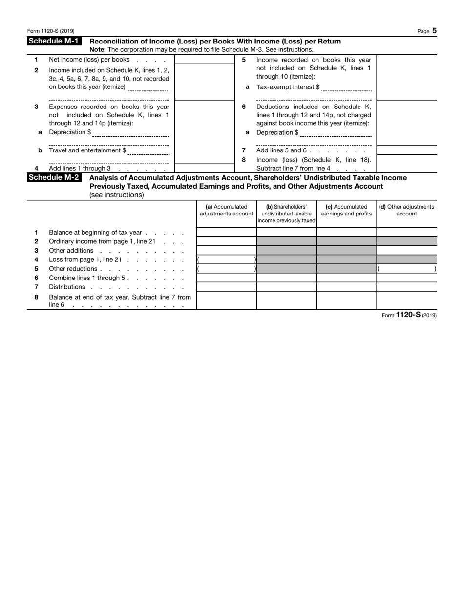 IRS Form 1120-S U.S. Income Tax Return for an S Corporation, Page 5