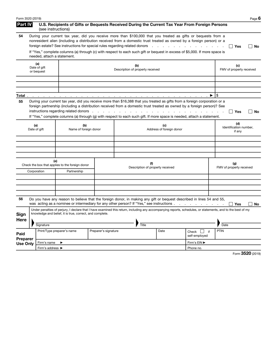 IRS Form 3520 - 2019 - Fill Out, Sign Online and Download Fillable PDF ...