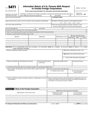IRS Form 5471 Information Return of U.S. Persons With Respect to Certain Foreign Corporations