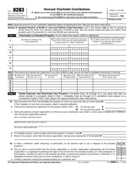 IRS Form 8283 Download Fillable PDF or Fill Online Noncash Charitable ...