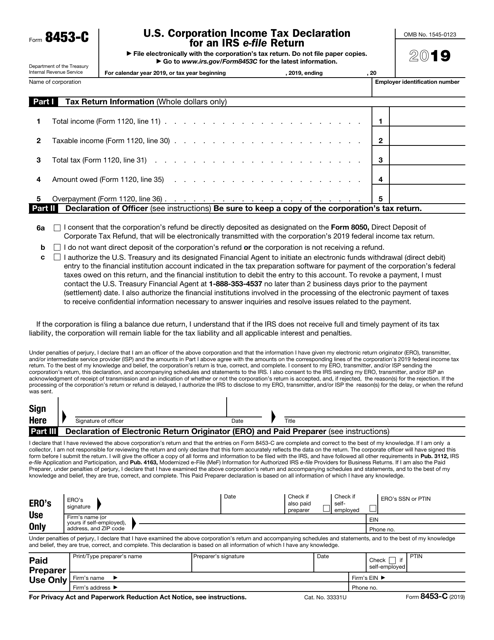 IRS Form 8453-C 2019 Printable Pdf