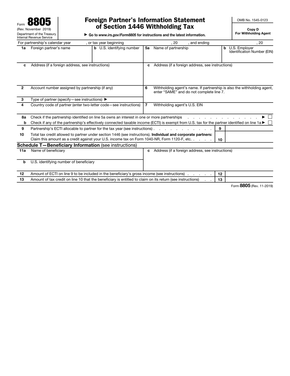 IRS Form 8805 Foreign Partners Information Statement of Section 1446 Withholding Tax, Page 4