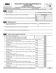 Document preview: IRS Form 8804 Annual Return for Partnership Withholding Tax (Section 1446)