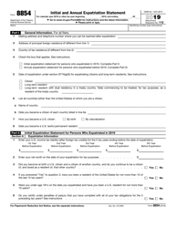 IRS Form 8854 Initial and Annual Expatriation Statement