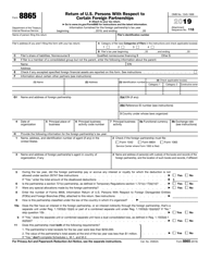 IRS Form 8865 Return of U.S. Persons With Respect to Certain Foreign Partnerships