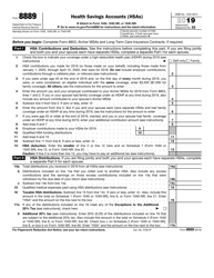 Document preview: IRS Form 8889 Health Savings Accounts (Hsas)