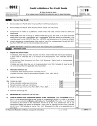 Document preview: IRS Form 8912 Credit to Holders of Tax Credit Bonds