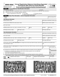 Document preview: IRS Form 8955-SSA Annual Registration Statement Identifying Separated Participants With Deferred Vested Benefits