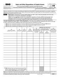 Document preview: IRS Form 8949 Sales and Other Dispositions of Capital Assets