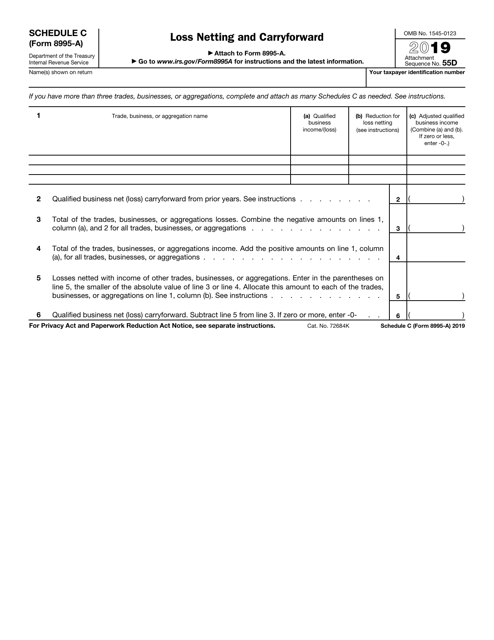 IRS Form 8995-A Schedule C 2019 Printable Pdf