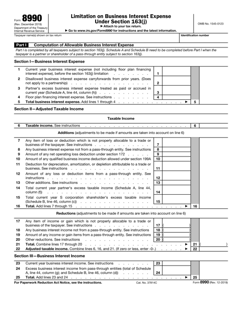 IRS Form 8990  Printable Pdf