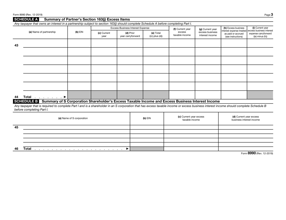 IRS Form 8990 Limitation on Business Interest Expense Under Section 163(J), Page 3