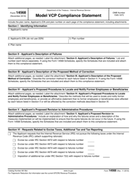 IRS Form 14568 Model Vcp Compliance Statement