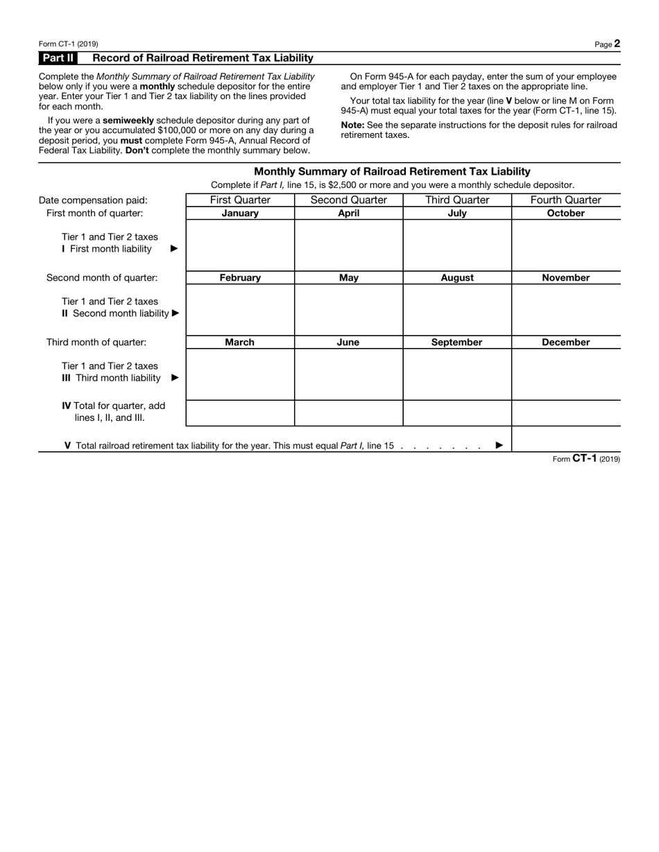 IRS Form CT-1 Employers Annual Railroad Retirement Tax Return, Page 2