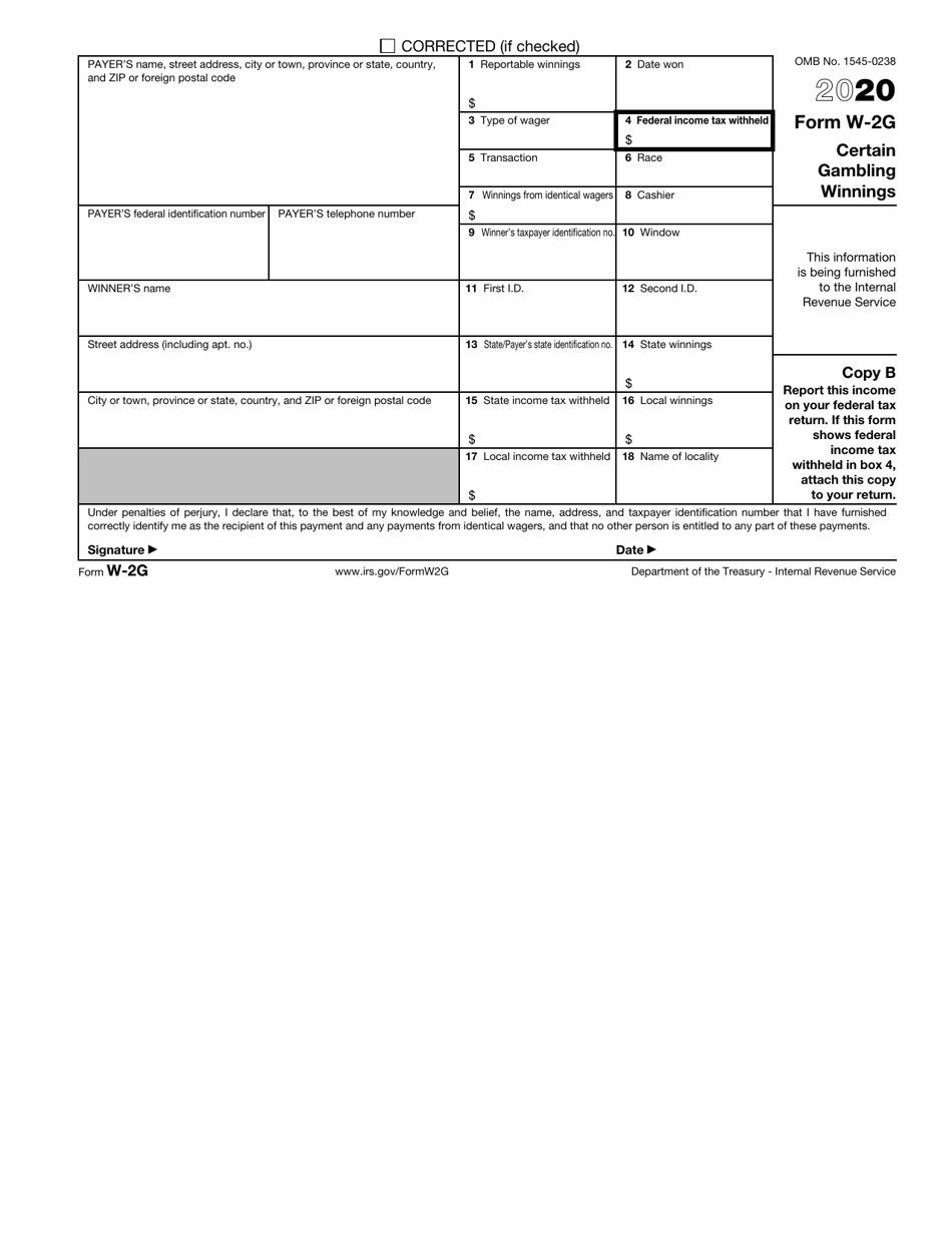 IRS Form W-2G Certain Gambling Winnings, Page 3