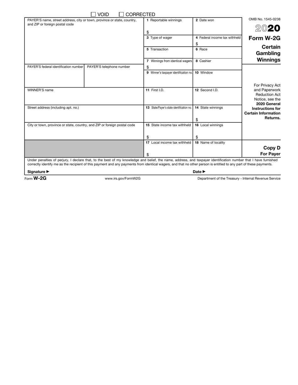 IRS Form W-2G Certain Gambling Winnings, Page 7