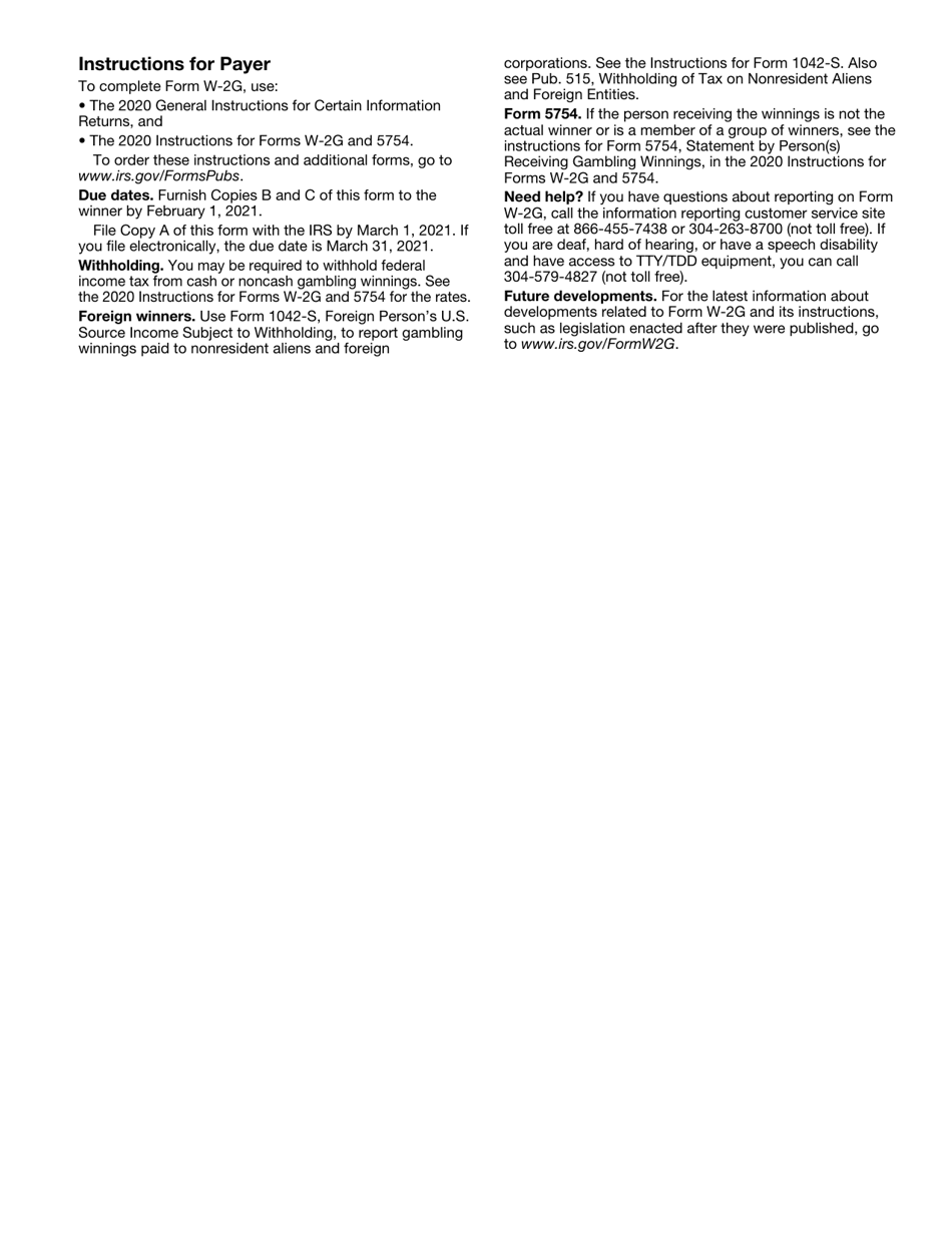 IRS Form W-2G Certain Gambling Winnings, Page 8