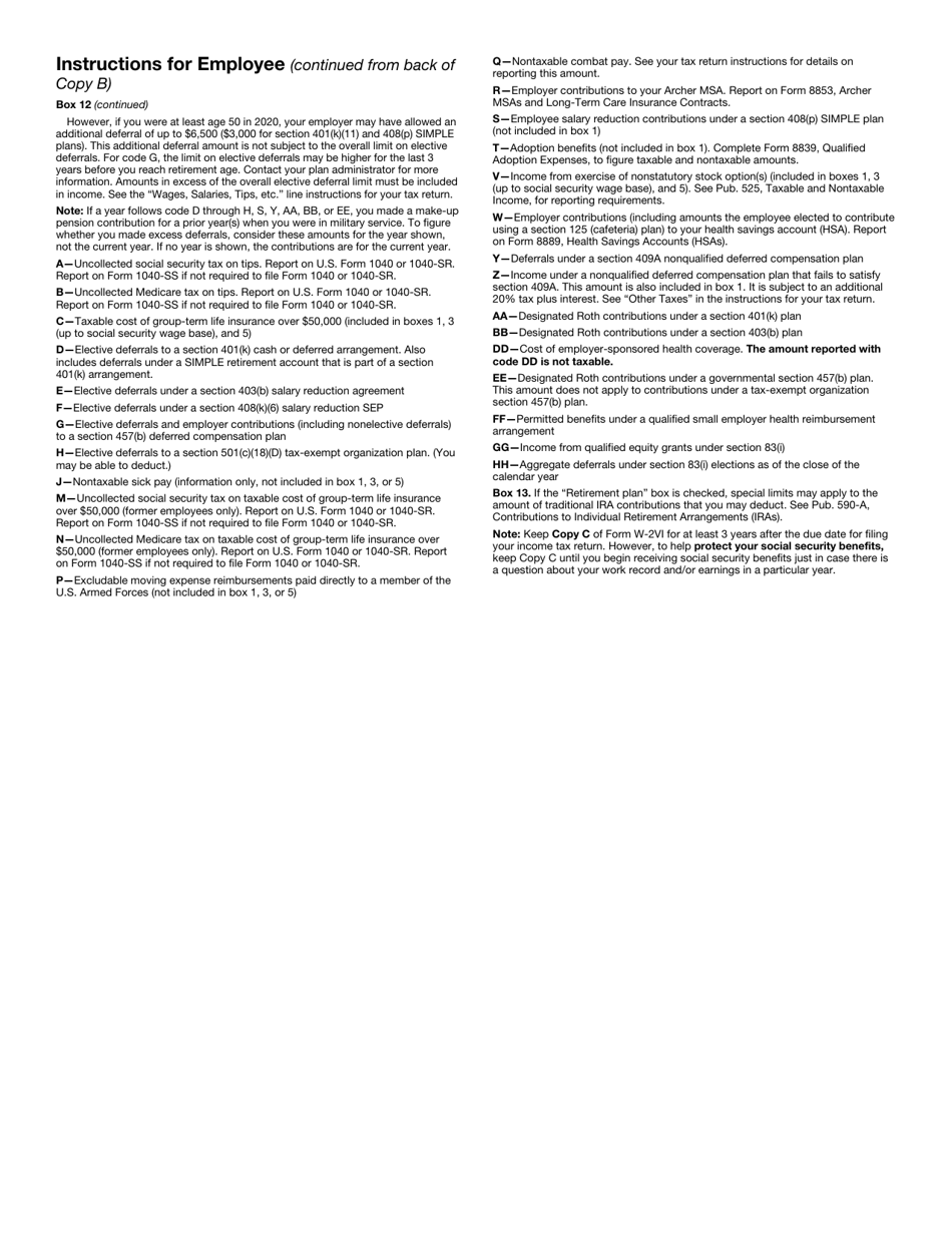 IRS Form W-2VI U.S. Virgin Islands Wage and Tax Statement, Page 7