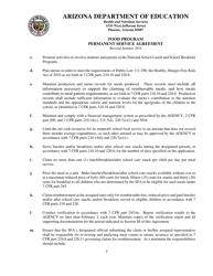 Food Program Permanent Service Agreement - Arizona, Page 3