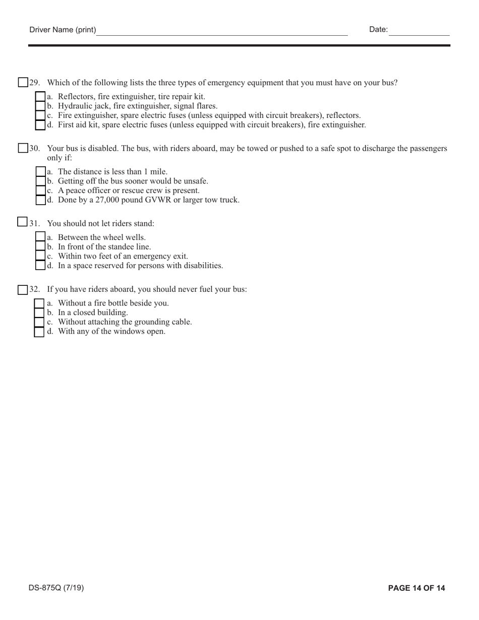 Form DS-875Q Article 19-a Biennial Oral / Written Examination - New York, Page 14