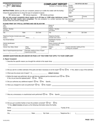 Form VS-35 Complaint Report - New York