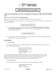 Form IRP-34 Irp Renewal Packet - New York