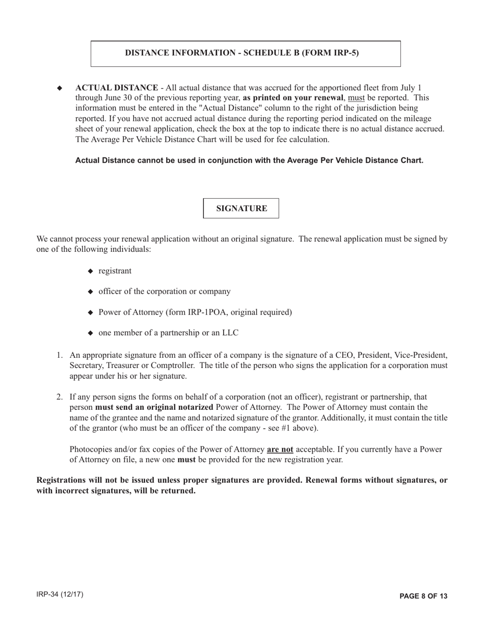 Form IRP-34 Irp Renewal Packet - New York, Page 8