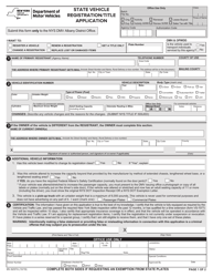 Document preview: Form MV-82STA State Vehicle Registration/Title Application - New York
