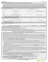 Form MV-82TON Application for Title - New York, Page 2