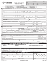 Document preview: Form MV-82DEAL Vehicle Registration/ Title Application for Dealer Sales - New York