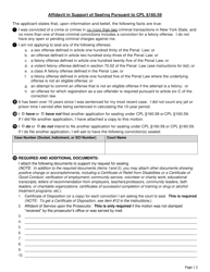 Notice of Motion and Affidavit in Support of Sealing Pursuant to Cpl 160.59 - New York, Page 10