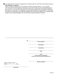 Notice of Motion and Affidavit in Support of Sealing Pursuant to Cpl 160.59 - New York, Page 11