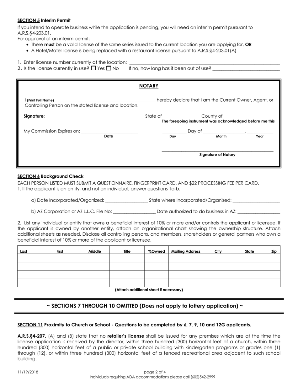 Arizona Liquor License Lottery Application - Fill Out, Sign Online and ...