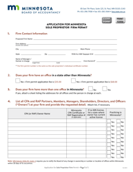 Application for Minnesota Sole Proprietor Firm Permit - Minnesota, Page 2