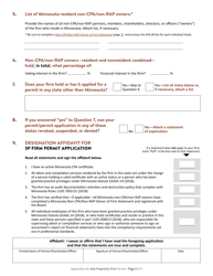 Application for Minnesota Sole Proprietor Firm Permit - Minnesota, Page 3