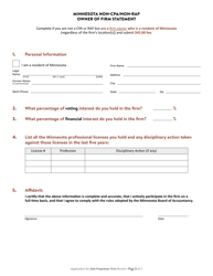 Application for Minnesota Sole Proprietor Firm Permit - Minnesota, Page 6